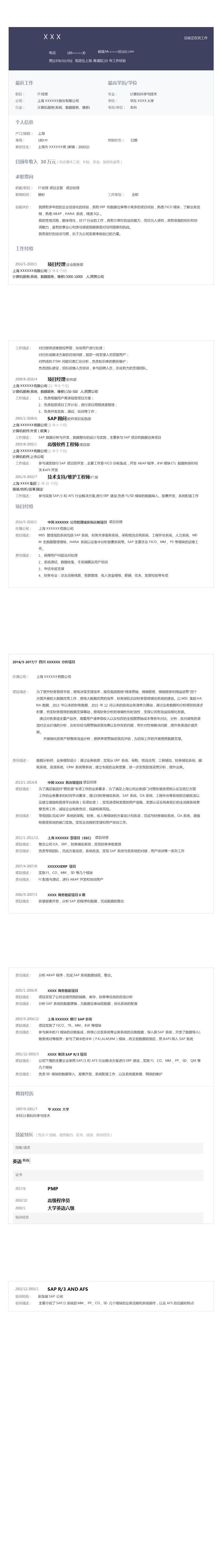 6584_计算机软件IT行业管理类相关岗位求职简历模板  - 电子信息简历模板